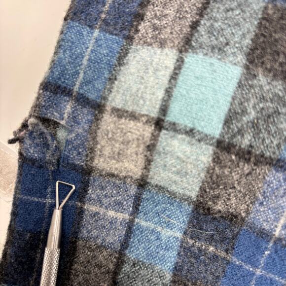 Pendleton XL Limited Beach Boys Edition Loop Collar Blue Plaid Wool Button Shirt - Picture 5 of 8